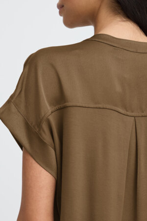 B-Young Byselita V Placket Neck | Sepia 