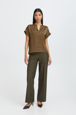 B-Young Byselita V Placket Neck | Sepia 