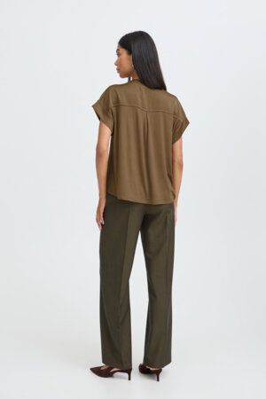 B-Young Byselita V Placket Neck | Sepia 