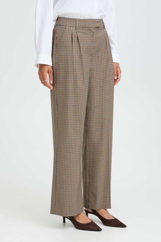 B-Young Byestolo Pants | Sepia Check - Green