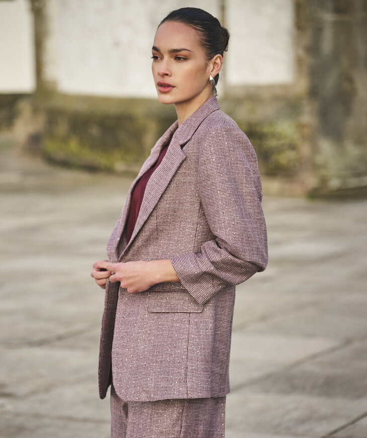 EsQualo Blazer Fancy Strass | Pied-de-poule