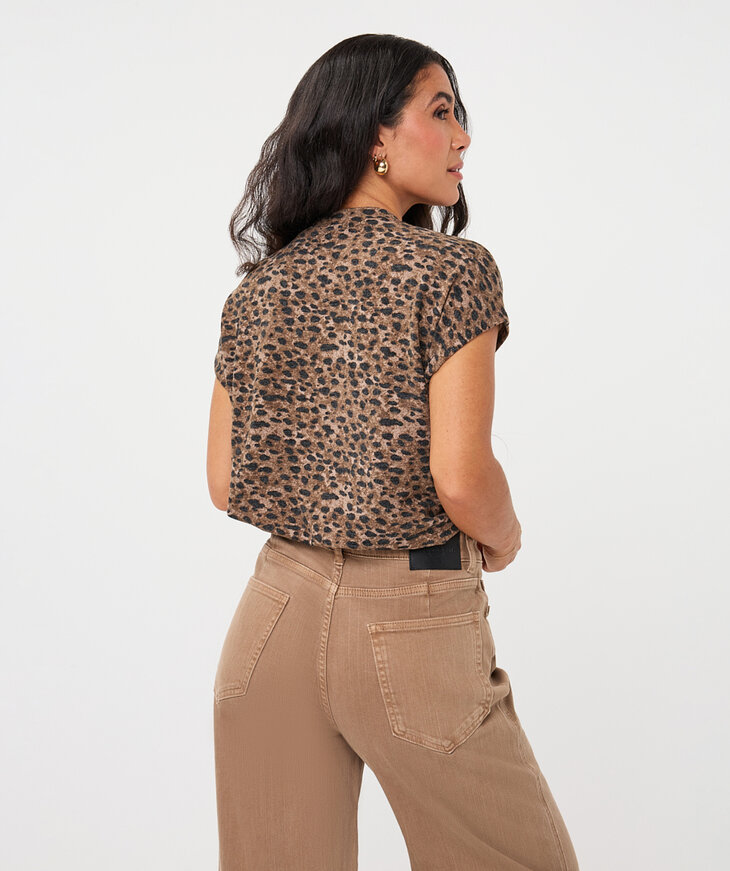 EsQualo Top Twist Detail | Leopard