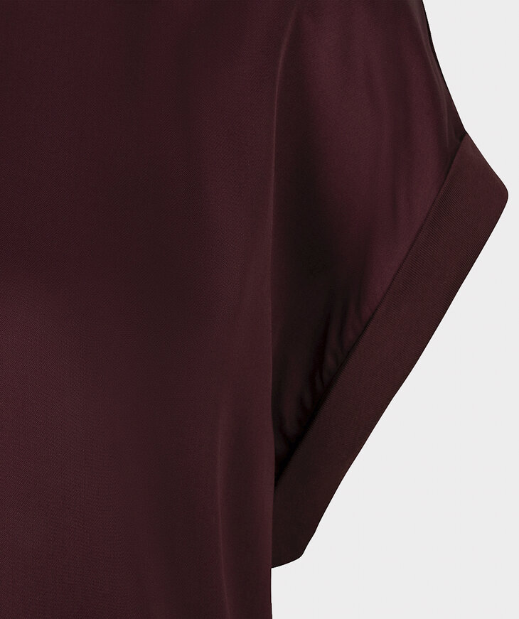 EsQualo T-shirt Roll Up Sleeve | Satin Look