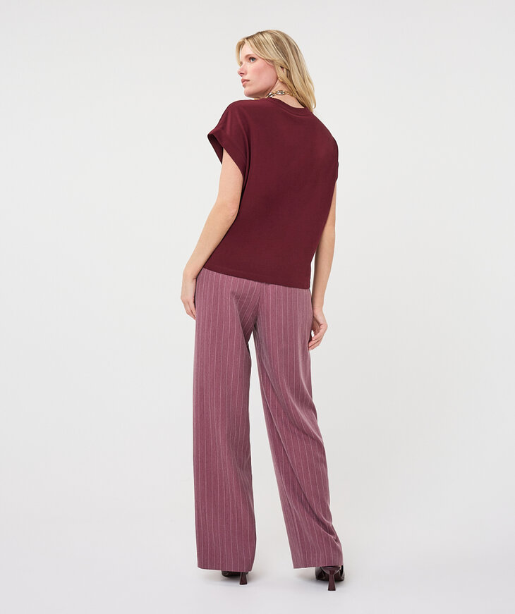 EsQualo T-shirt Roll Up Sleeve | Satin Look