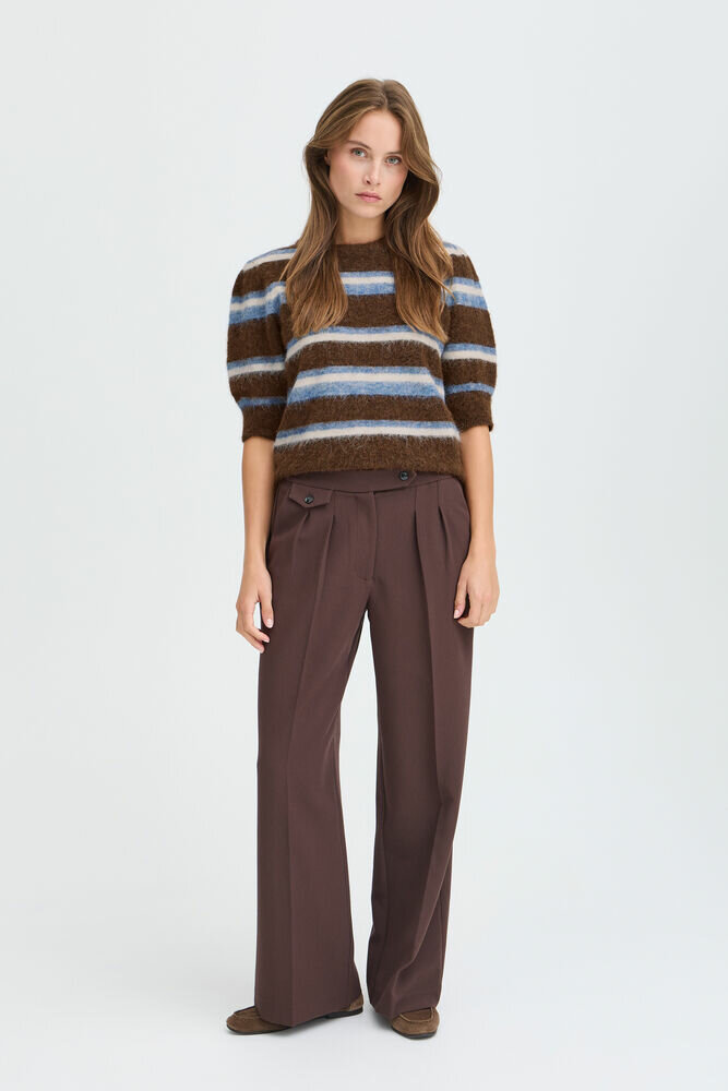 B-Young Bymilou SS Jumper | Potting Soil Mel. Stripe