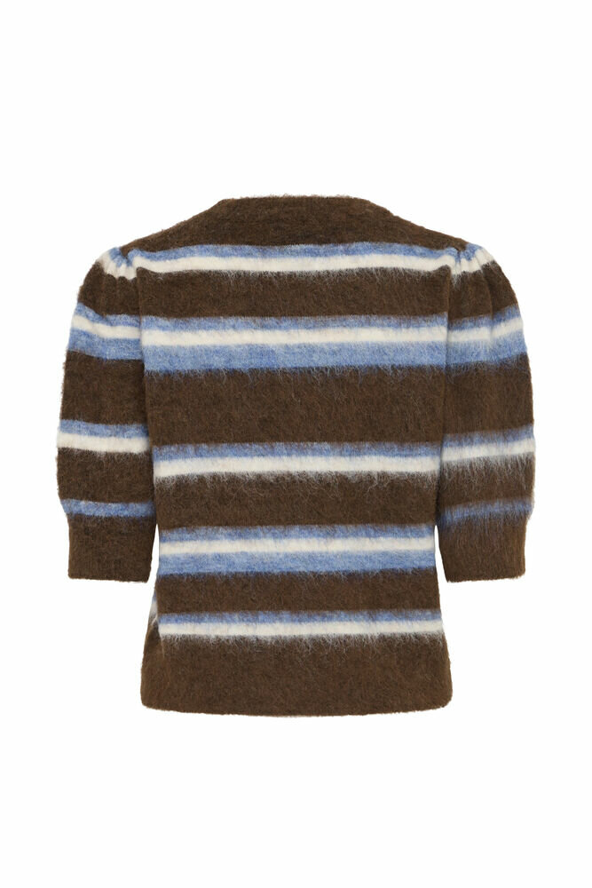 B-Young Bymilou SS Jumper | Potting Soil Mel. Stripe