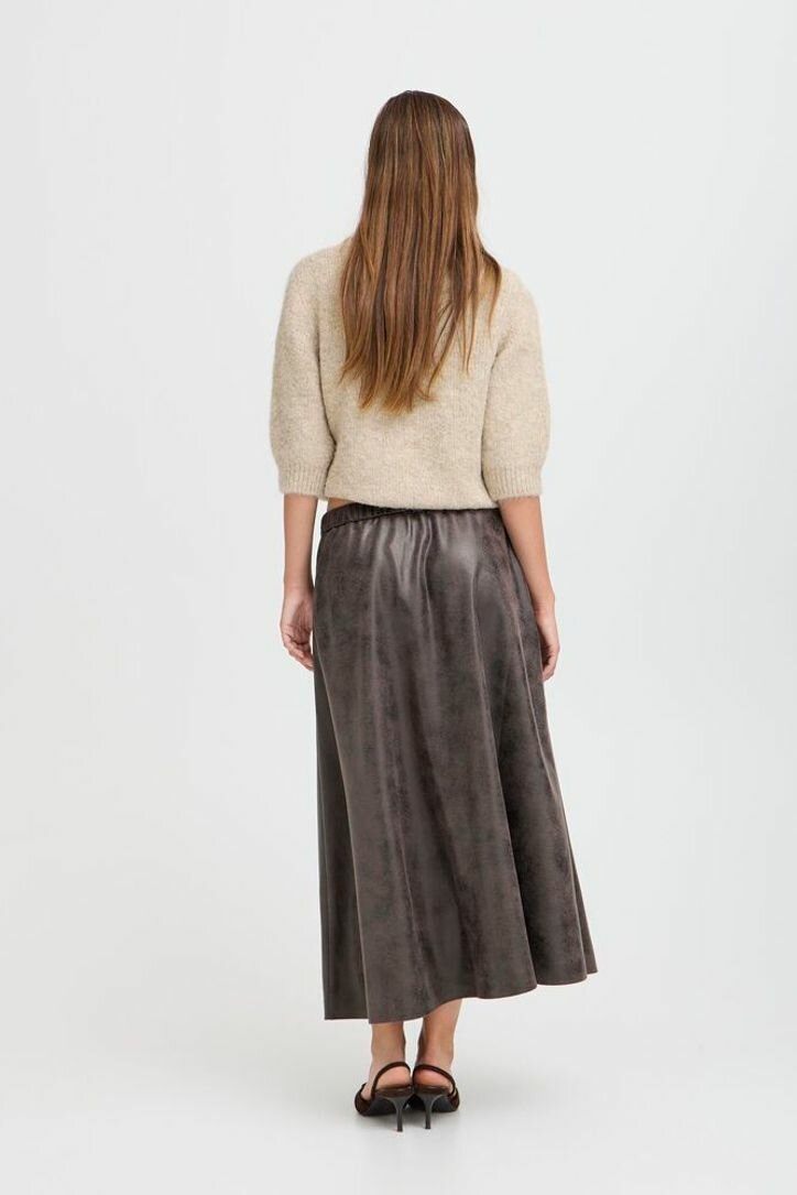 B-Young Bydimion Skirt | Brown Vegan Leather