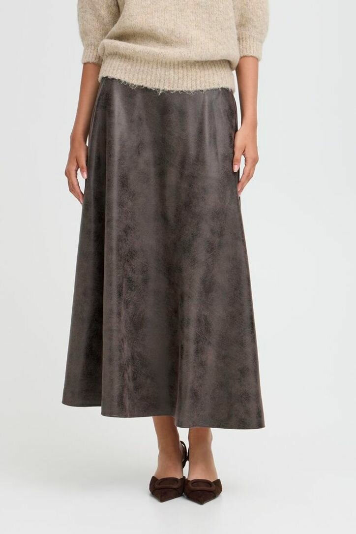 B-Young Bydimion Skirt | Brown Vegan Leather
