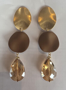 KN Oorhanger 3 delig I Gold-Hazelnut