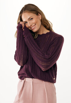 Mexx Ajour knitted cardigan I Dark Red