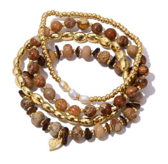 KN Armband 4delig I Hazelnut