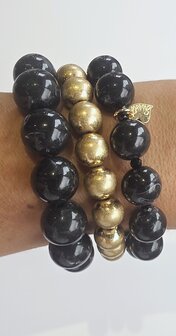 KN Armband 3delig I Black-Gold