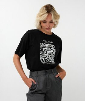 Esqualo T-shirt &#039;&#039;Crystal Studio&#039;&#039; I Black