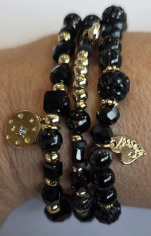 KN Armband 3delig I Little gold-Black