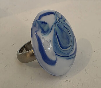 Ring set blue wave